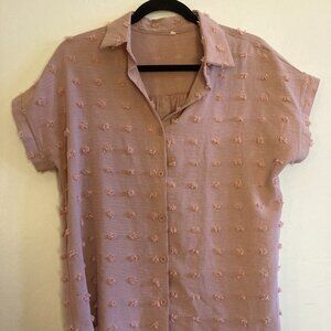 Cute Pink Loose-fit Shirt